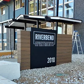 Riverbend Apartments monument sign
